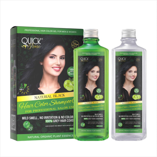 Professional Hair Dye Shampoo – 5-in-1 Grey Hair Coverage Shampoo with Natural Extracts