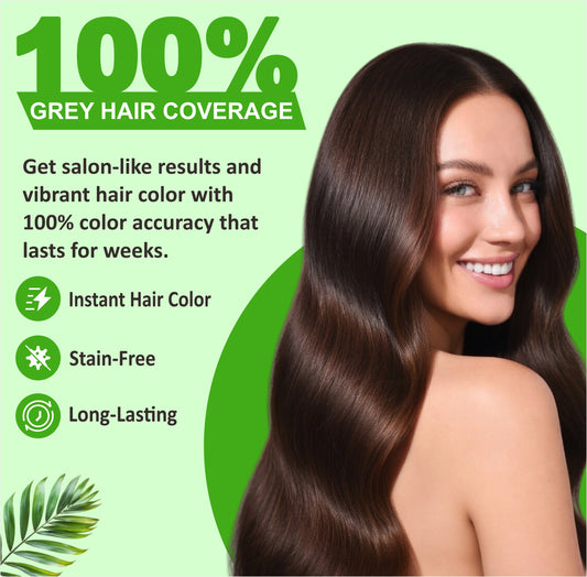 Professional Hair Dye Shampoo – 5-in-1 Grey Hair Coverage Shampoo with Natural Extracts