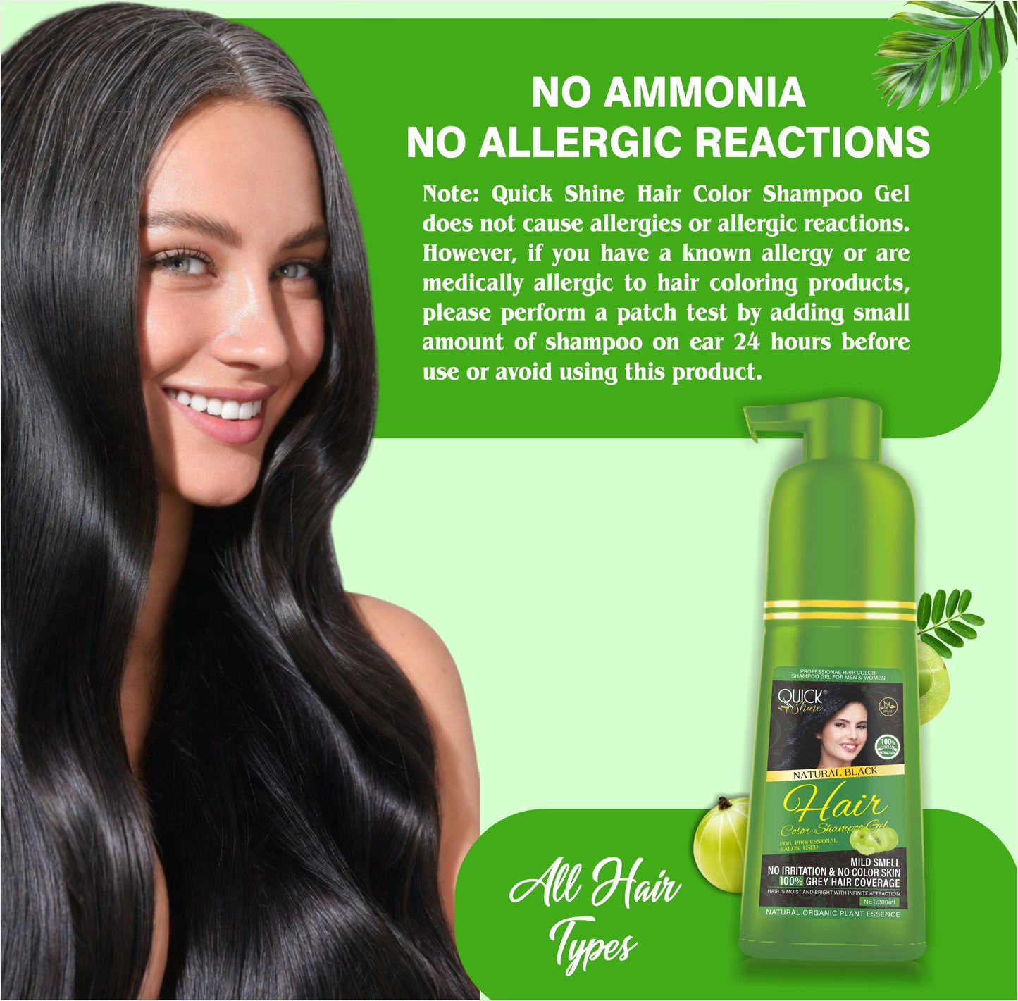 Hair Color Shampoo with Argan Oil & Keratin Extract – 5 in 1 Hair Dye Shampoo for Grey Hair