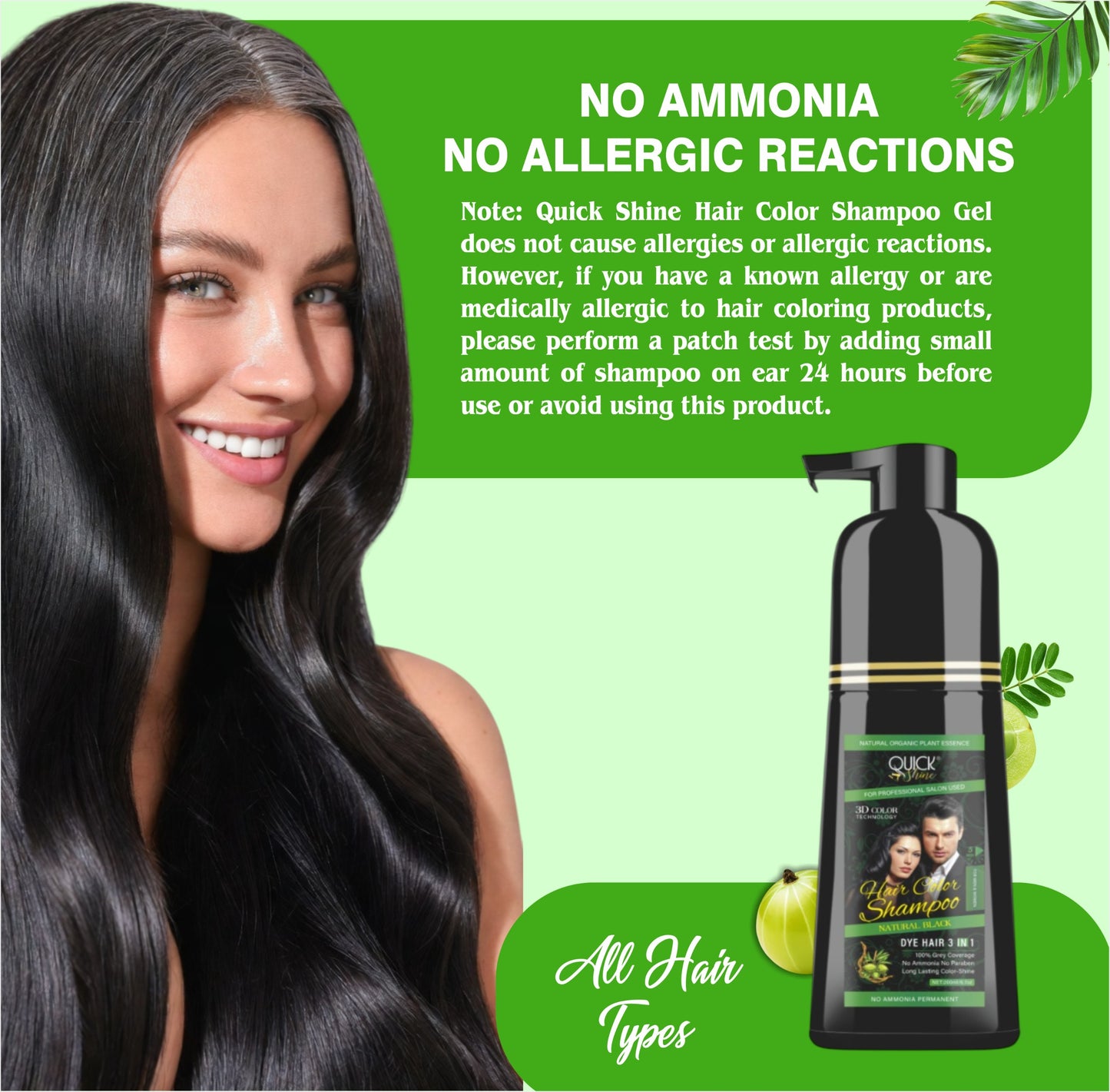 Hair Color Shampoo for Men, Women 2-in-1