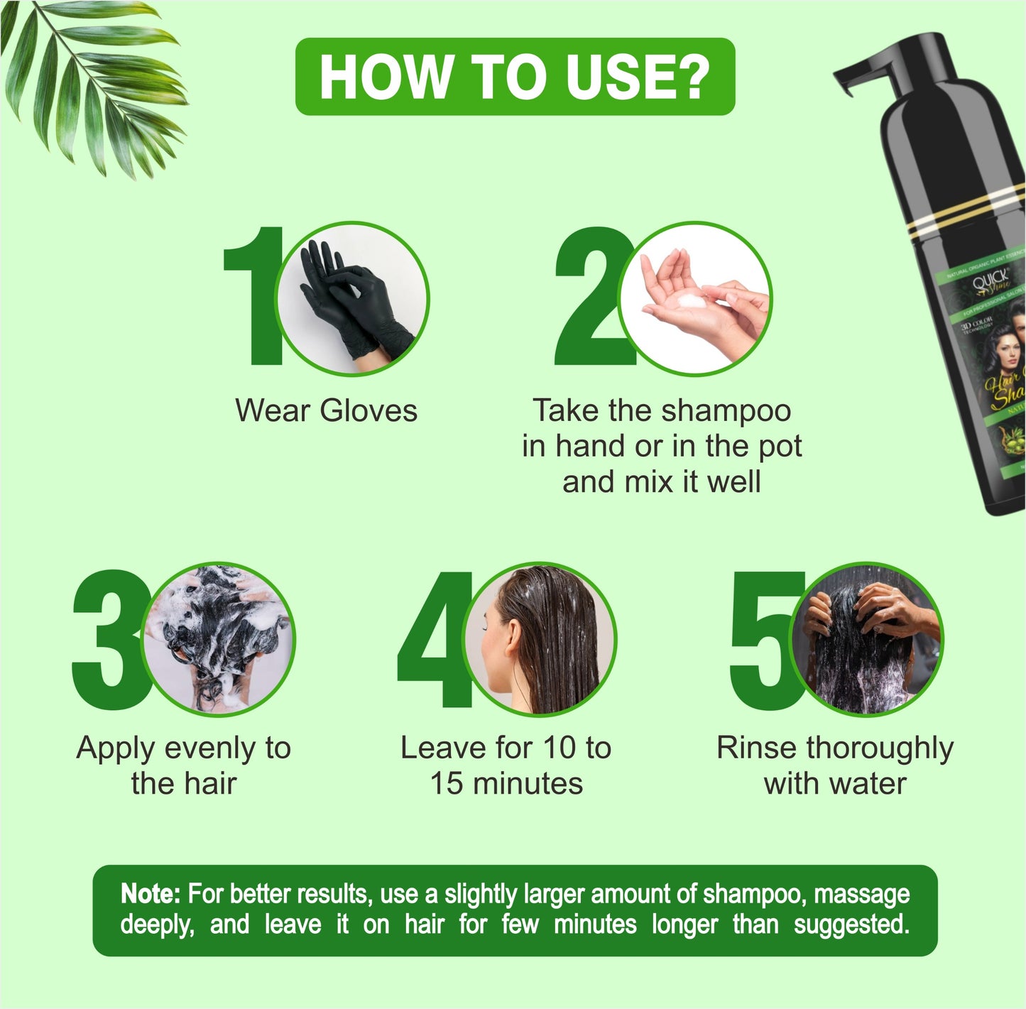 Hair Color Shampoo for Men, Women 2-in-1